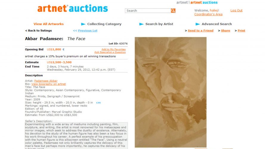 3. Akbar Padamsee - Auction