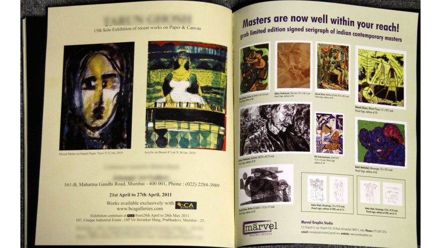 3. Shanti Dave - Advertisement in Art India Magazine 2011