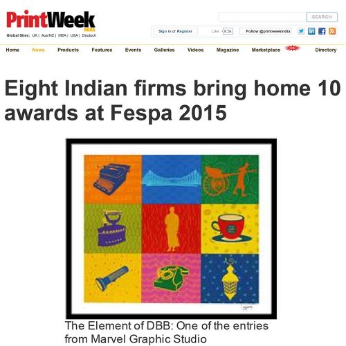 Marvel clinched 3 Awards at FESPA ’15